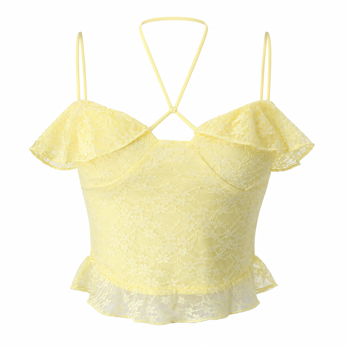 LACE PEPLUM TOP