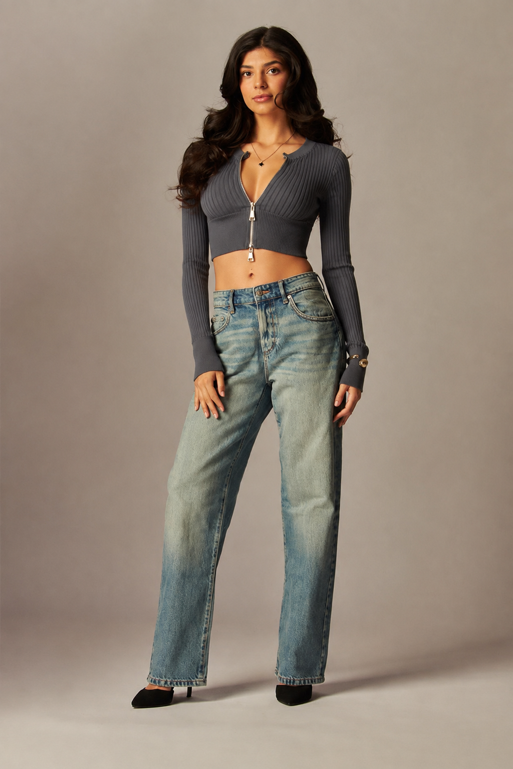 RIBBON CROP LONG SLEEVE
